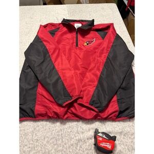 Arizona‎ Cardinals NFL Men's XXL Quarter Zip Windbreaker Jacket NWT Red Black